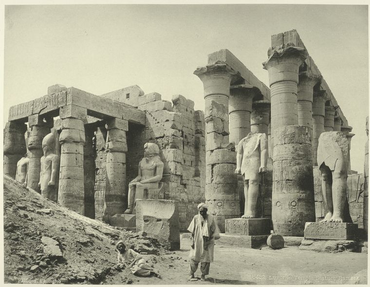 Ramses statues luxor temple egypt Rare Old Photos of Egypt